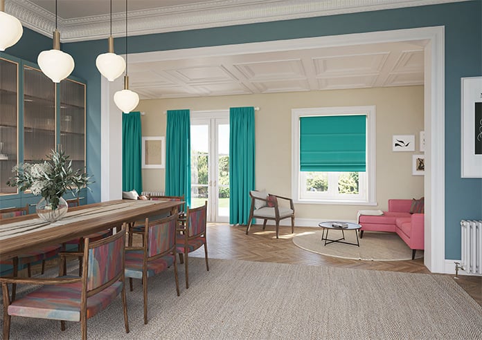 Kyoto Faux Silk, Orient - Motorised Roman Blind - Image 6